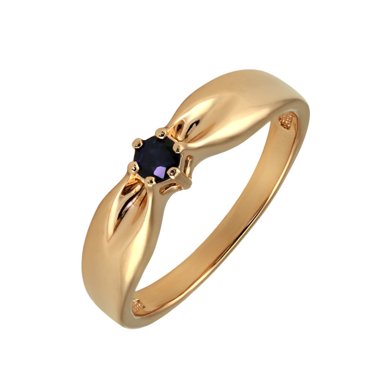 Кольцо из серебра золочёное с сапфиром