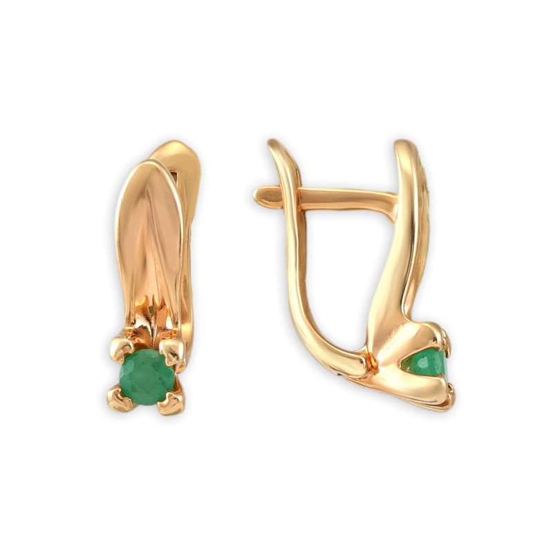 Серьги из серебра с изумрудами