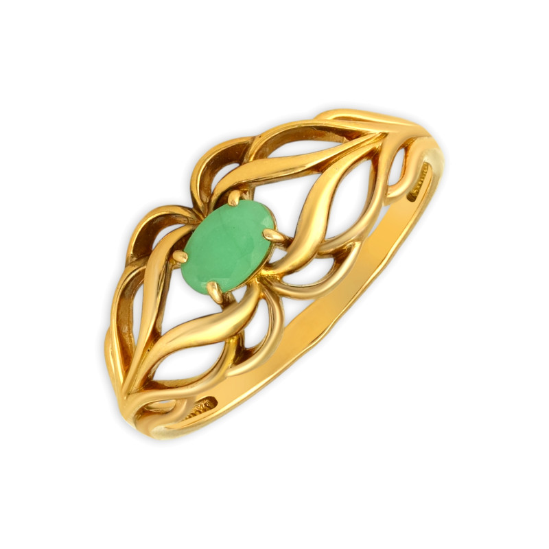 Кольцо серебряное с изумрудом