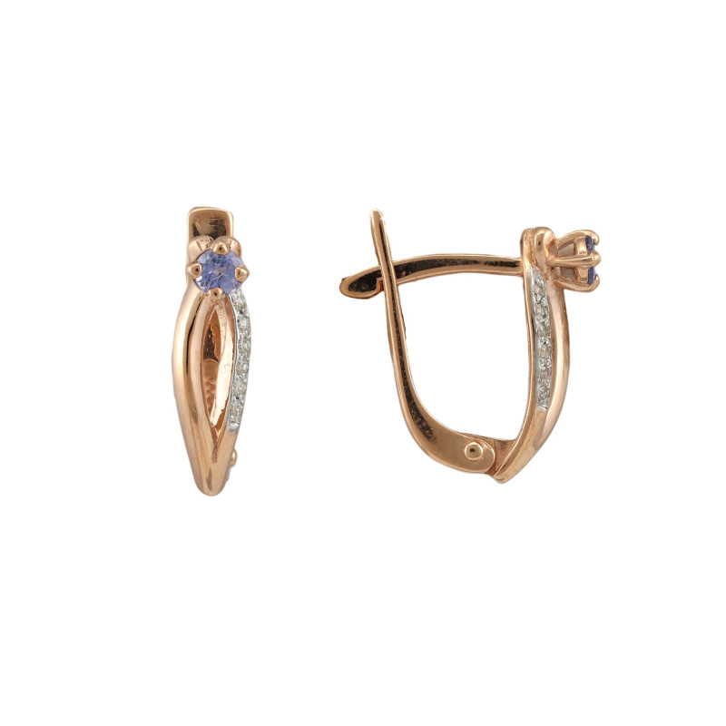 Серебряные серьги с танзанитом