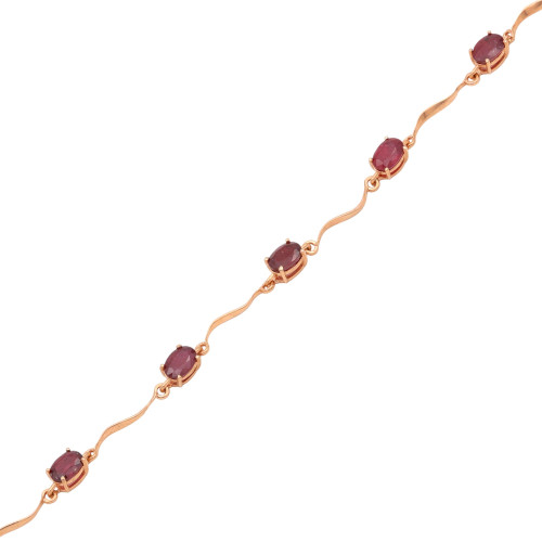Браслет с натуральными рубинами