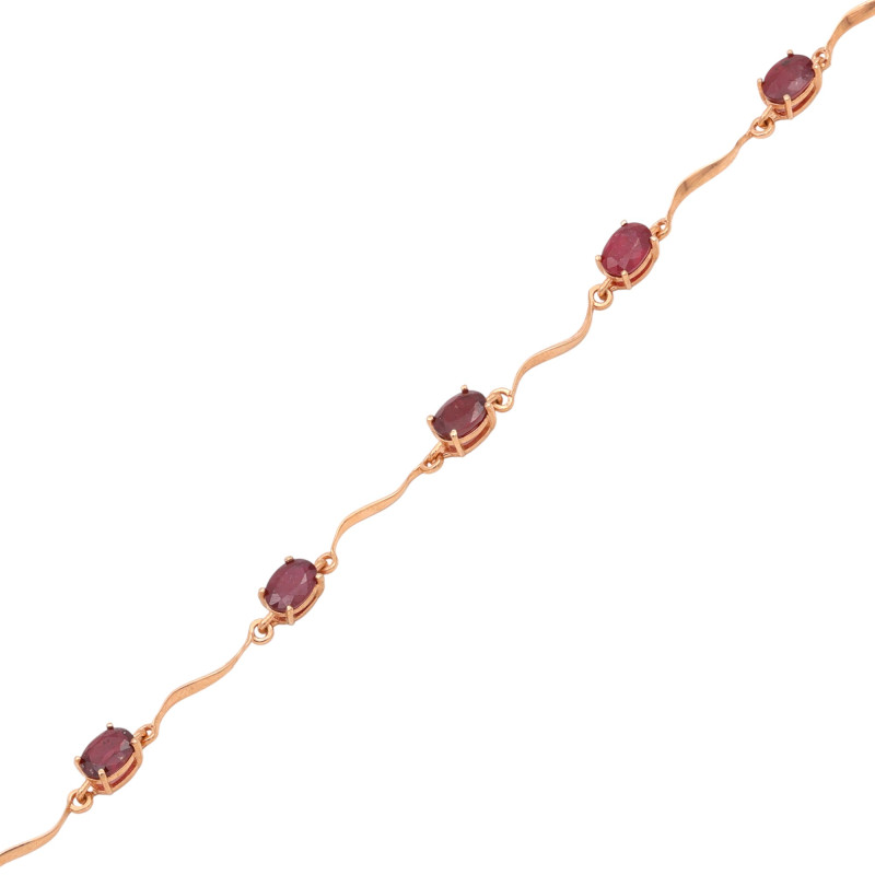 Браслет с натуральными рубинами