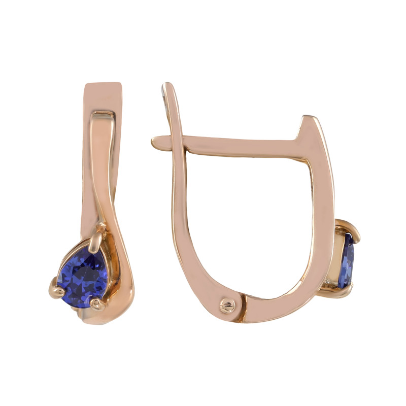 Серьги из серебра с искусственными танзанитами