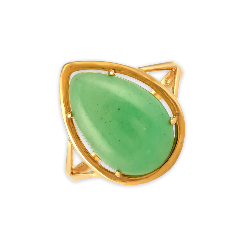 Серебряное кольцо с натуральным нефритом