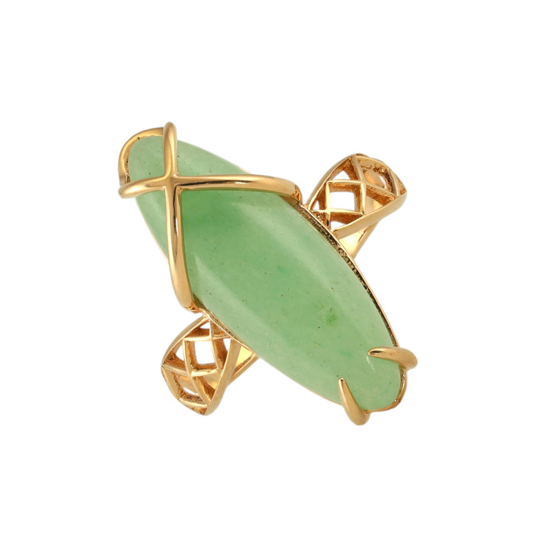 Серебряное кольуо с натуральным нефритом