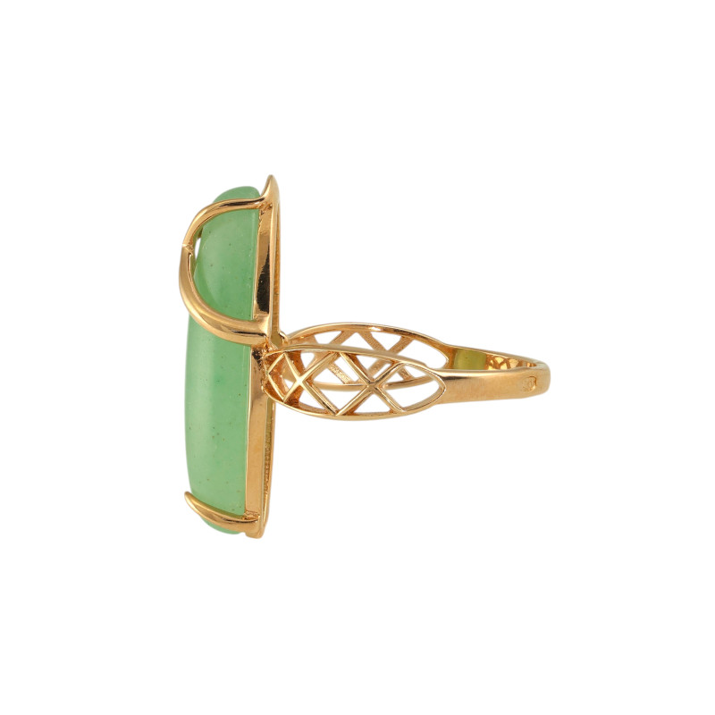 Серебряное кольуо с натуральным нефритом