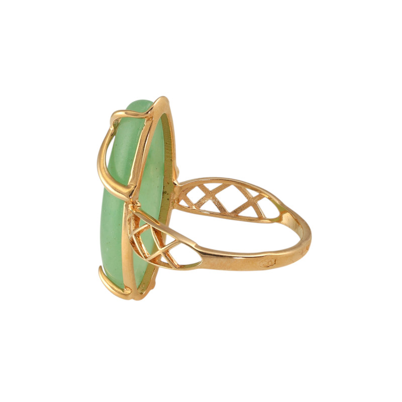 Серебряное кольуо с натуральным нефритом