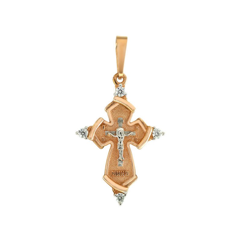 Серебряный крестик с фианитами