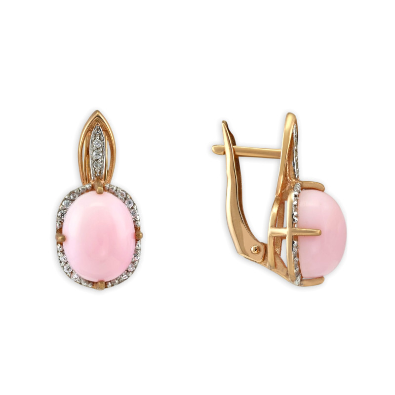 Серебряные серьги с опалами и фианитами