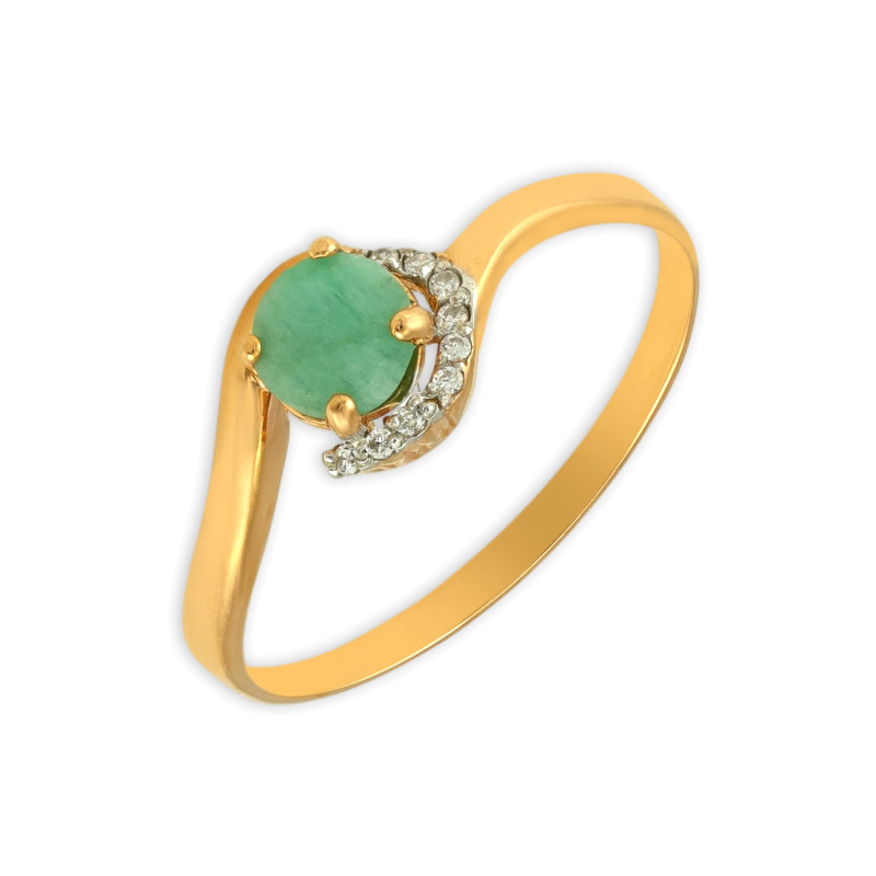 Серебряное кольцо с натуральным изумрудом