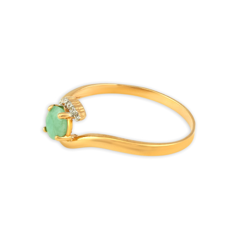 Серебряное кольцо с натуральным изумрудом