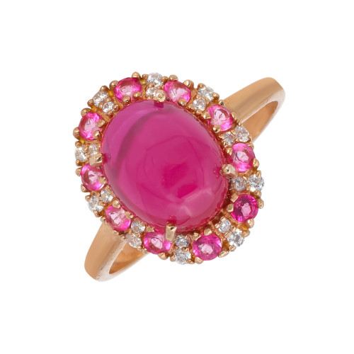 Серебряное кольцо с рубином и топазами