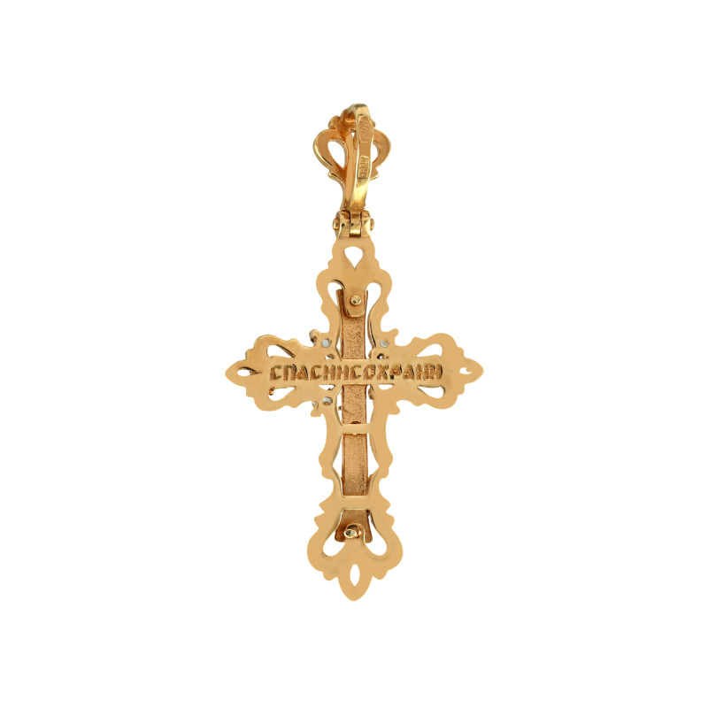 Крест позолоченный с танзанитами
