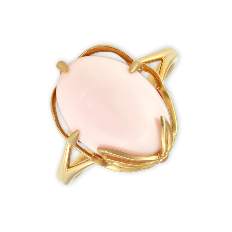 Серебряное кольцо с опалом и позолотой