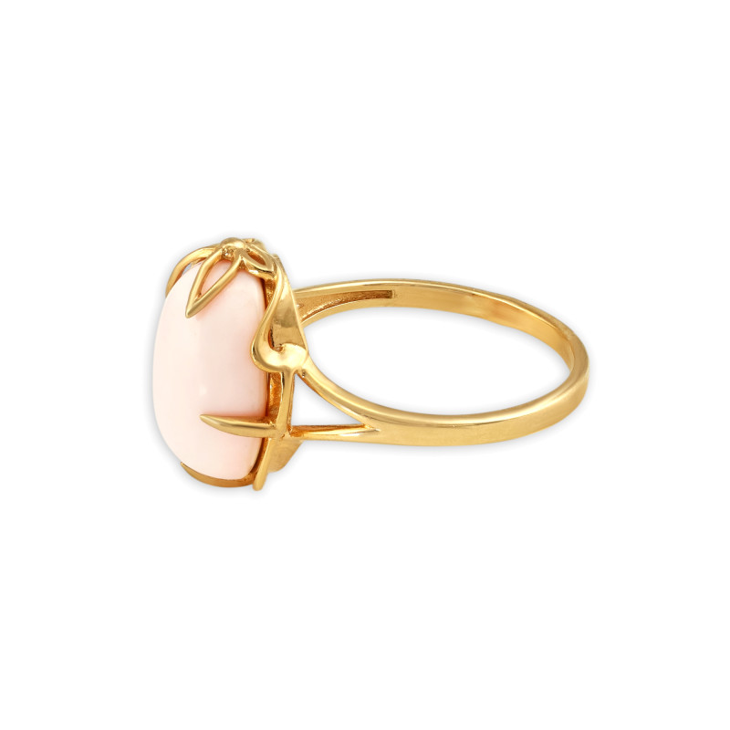 Серебряное кольцо с опалом и позолотой