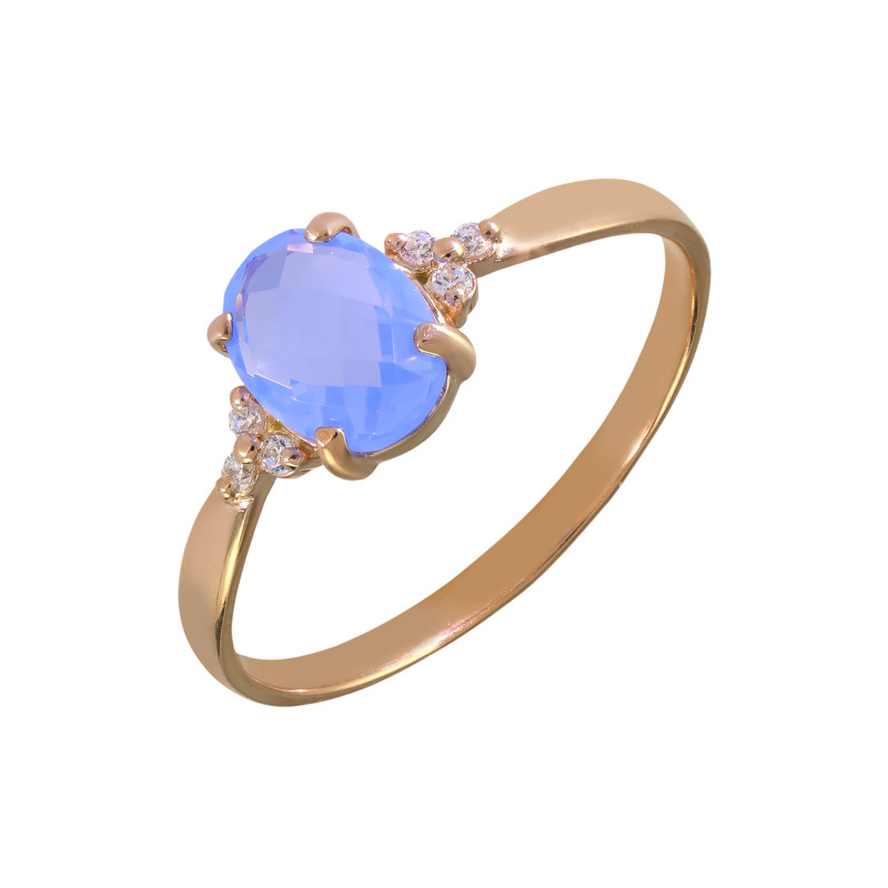 Кольцо из серебра с ониксом и фианитами