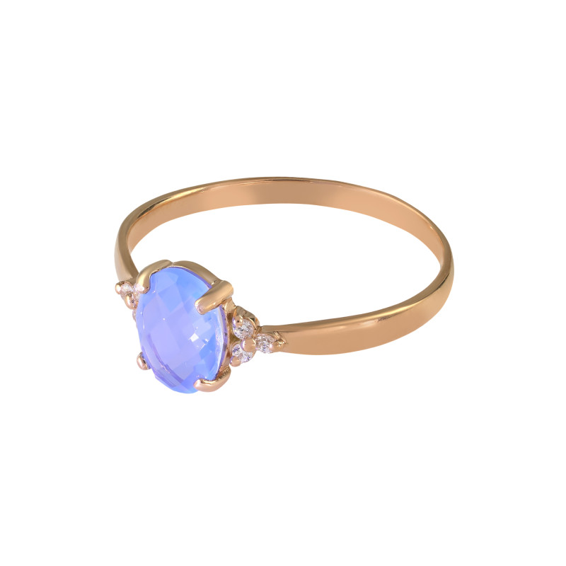 Кольцо из серебра с ониксом и фианитами