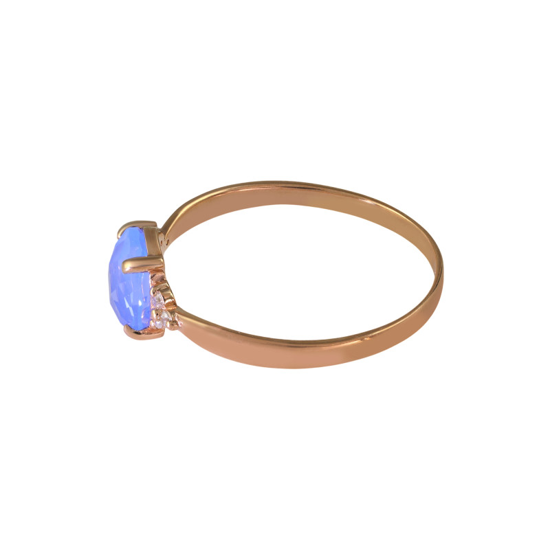 Кольцо из серебра с ониксом и фианитами