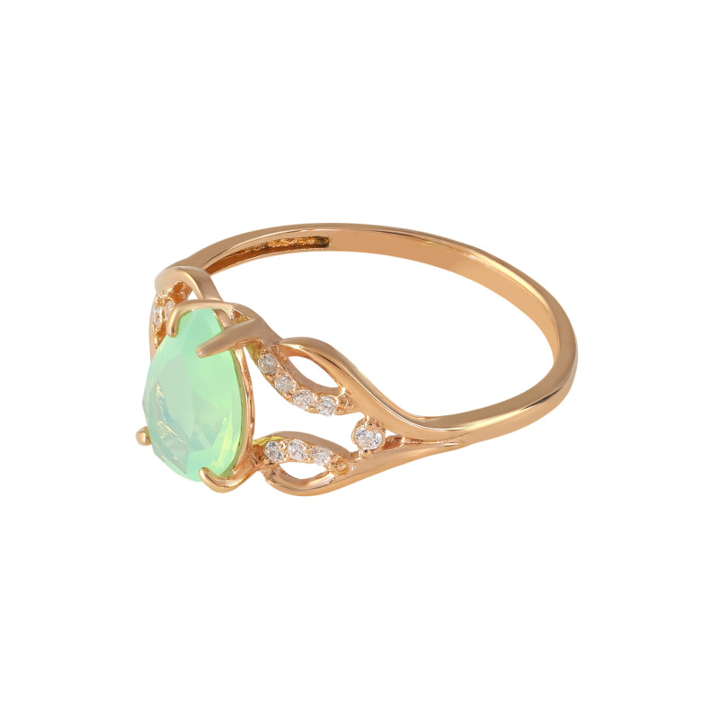 Серебряное кольцо с ониксом и фианитами