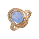 Кольцо из серебра с ониксом и фианитами