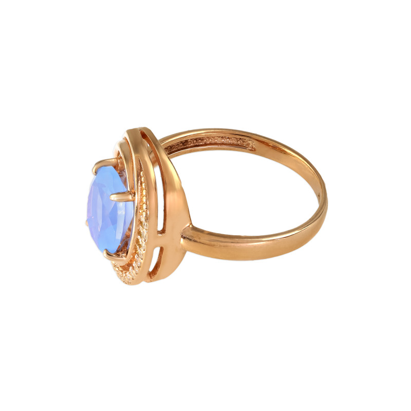 Кольцо из серебра с ониксом и фианитами