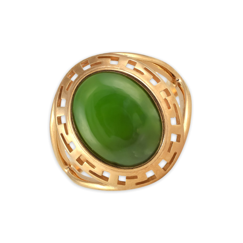 Кольцо из серебра с нефритом