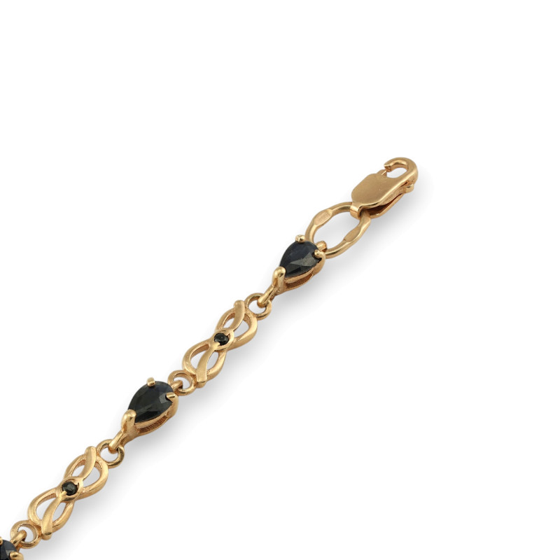 Серебряный браслет с сапфирами и шпинелью