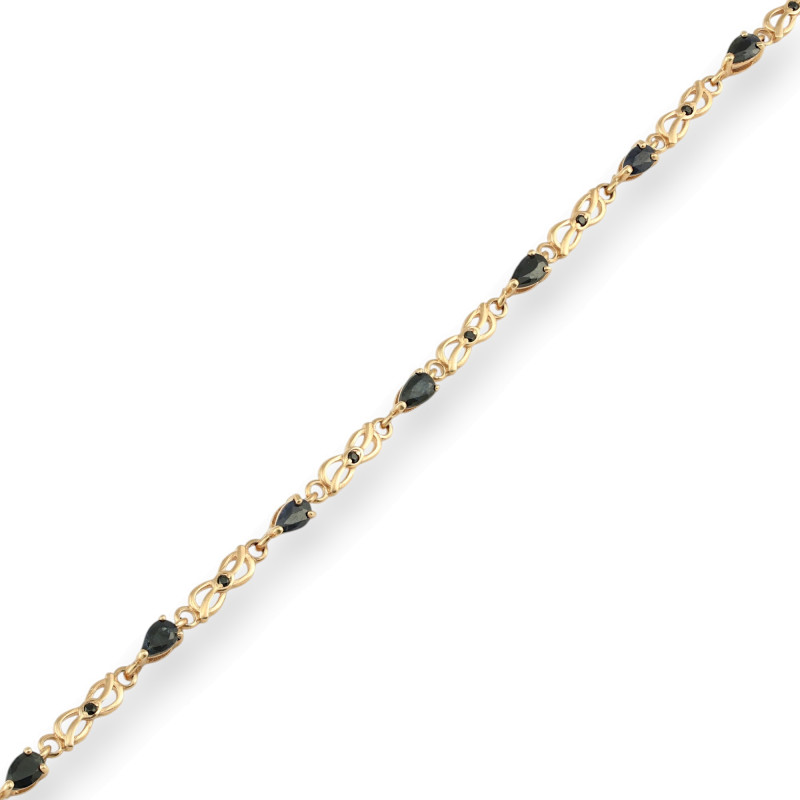 Серебряный браслет с сапфирами и шпинелью