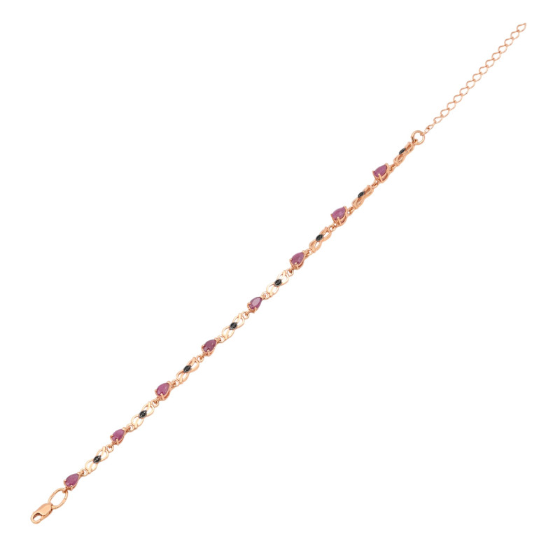 Браслет с натуральными рубинами и шпинелями