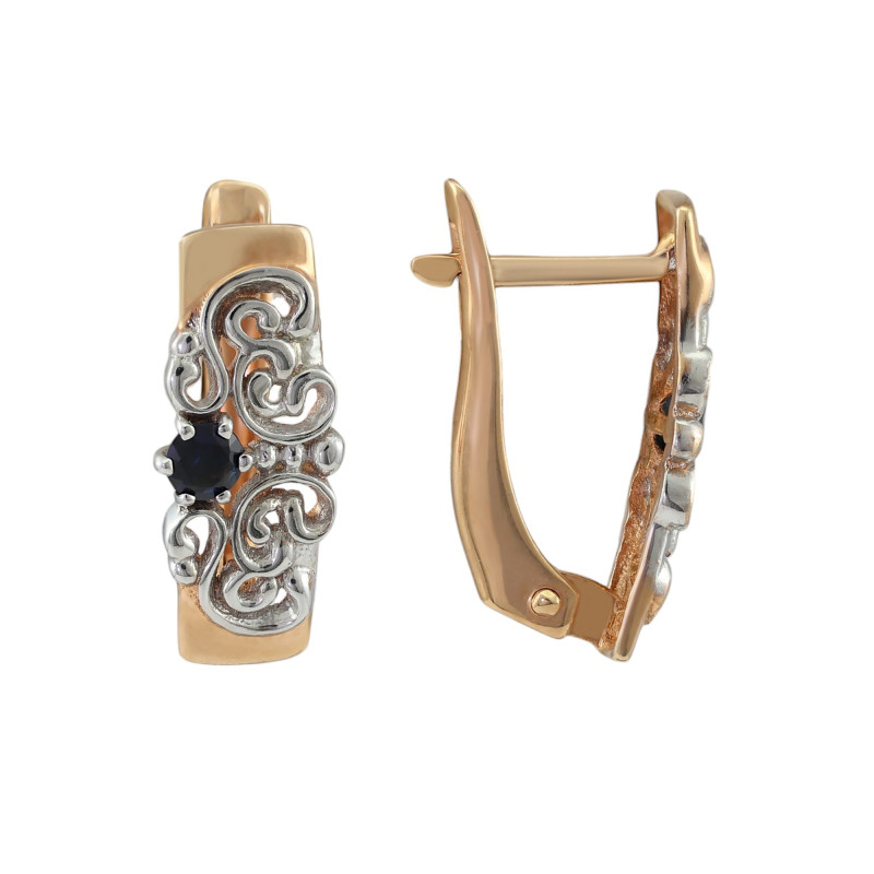 Серебряные серьги с сапфиром