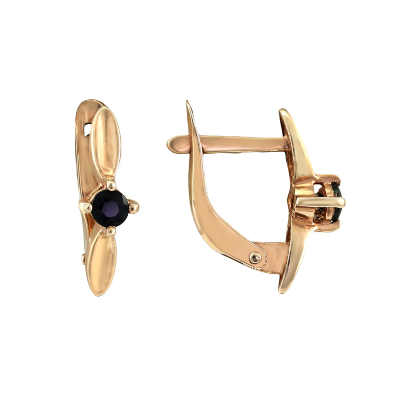 Серебряные серьги с натуральными сапфирами