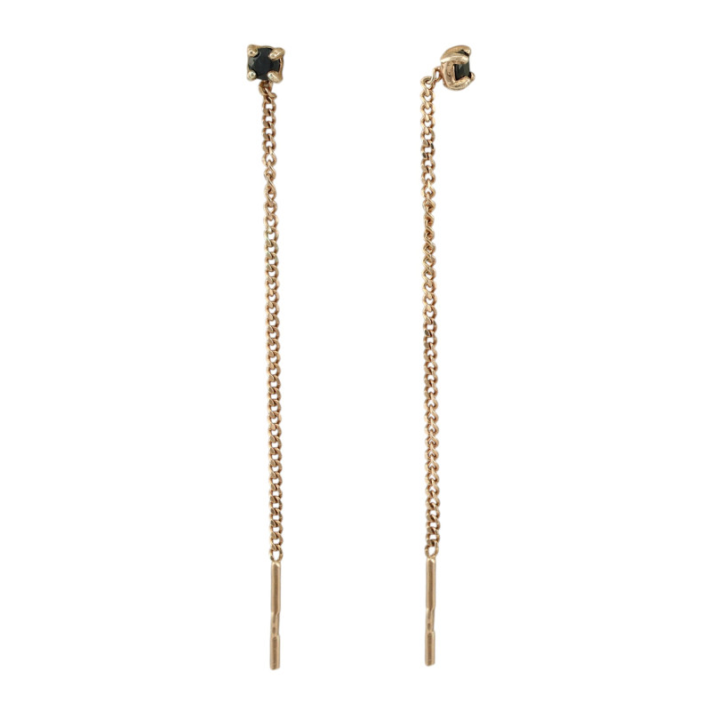 Серьги-продёвки с натуральным сапфиром