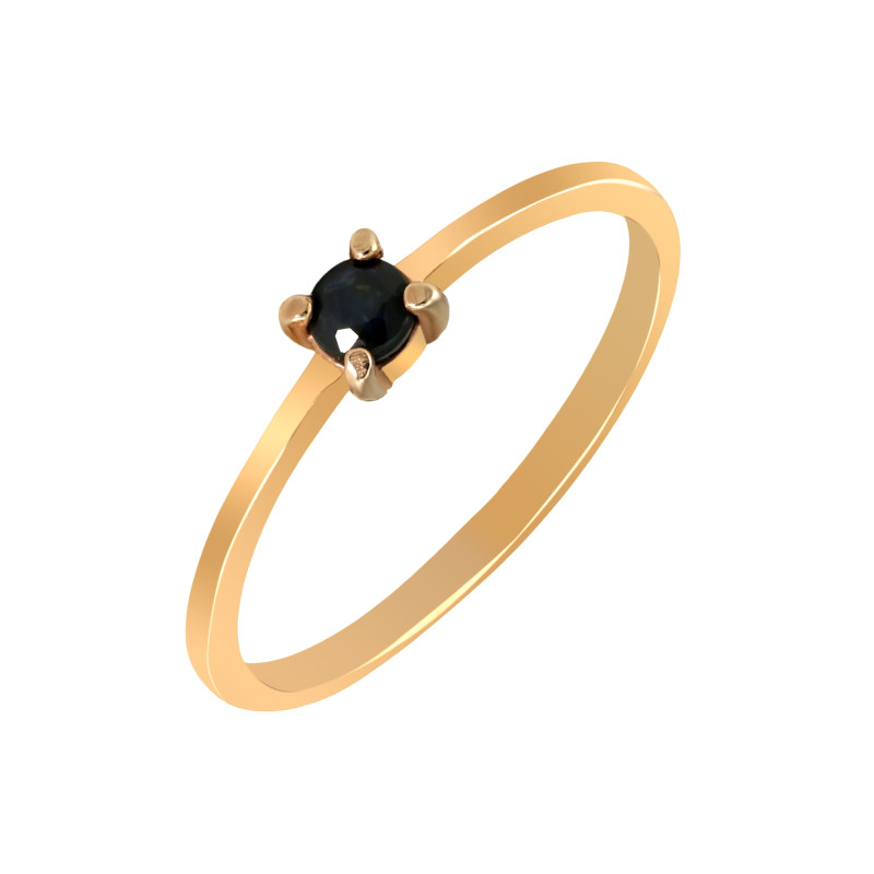 Кольцо из серебра золочёное с сапфиром