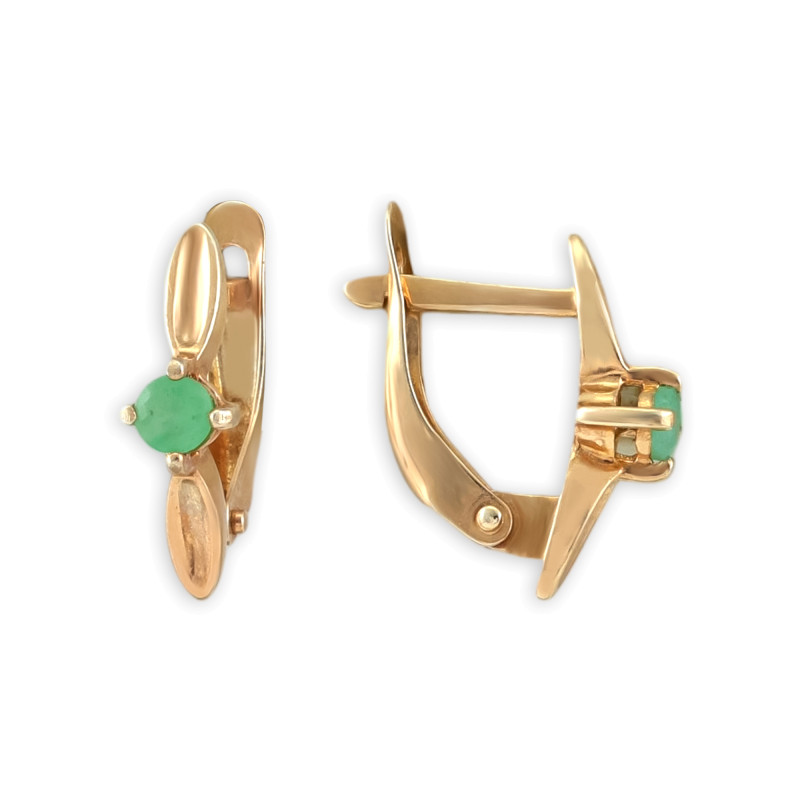 Серьги из серебра с изумрудами