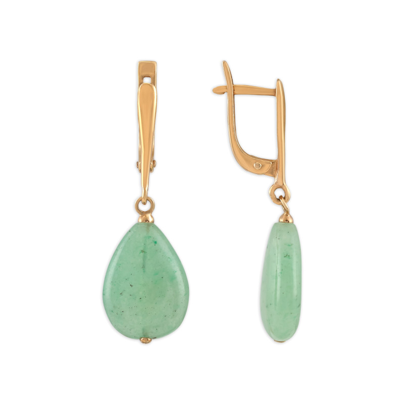 Серебряные серьги с нефритом натуральным