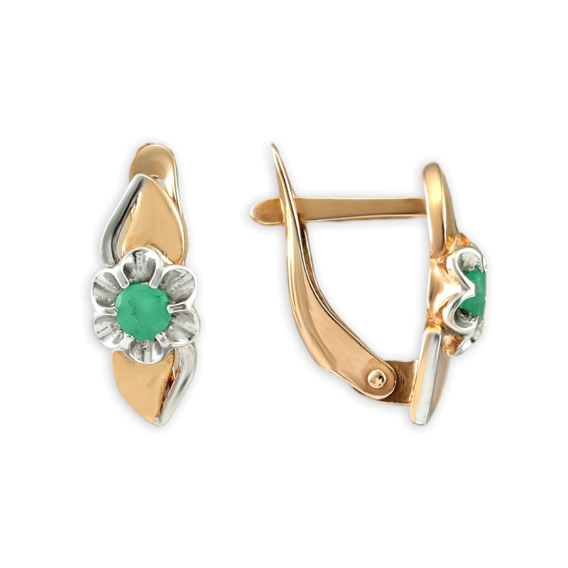 Серьги из серебра с изумрудами