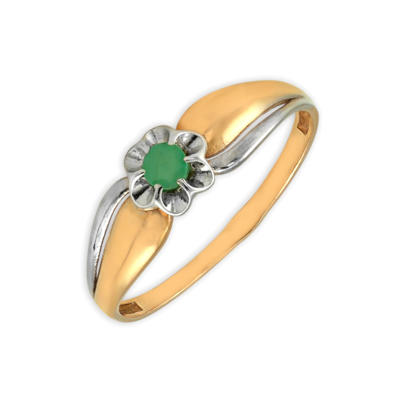 Серебряное кольцо с натуральным изумрудом