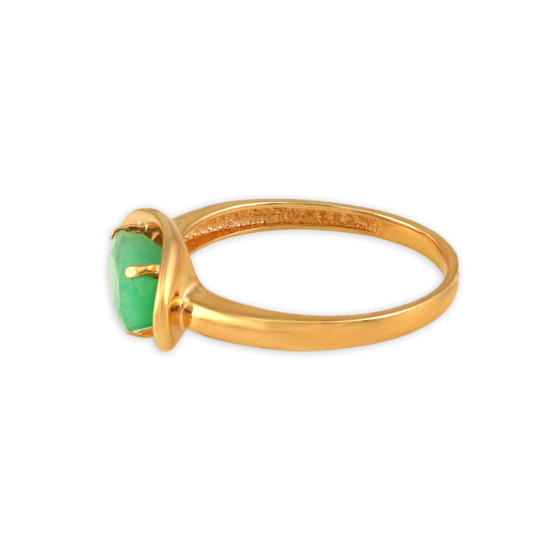 Позолоченное кольцо из серебра с изумрудом