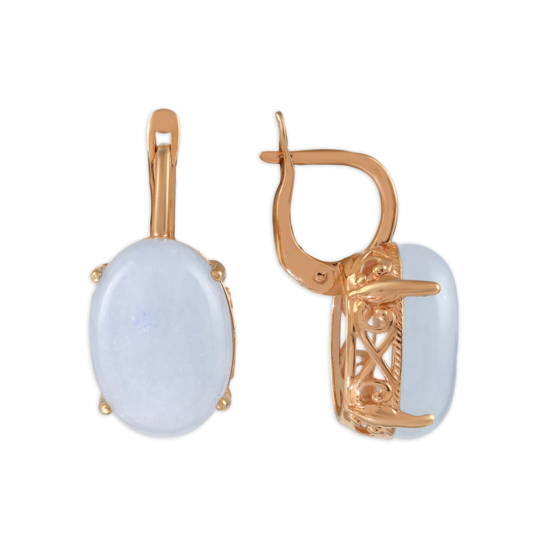 Серебряные серьги с натуральным аквамарином