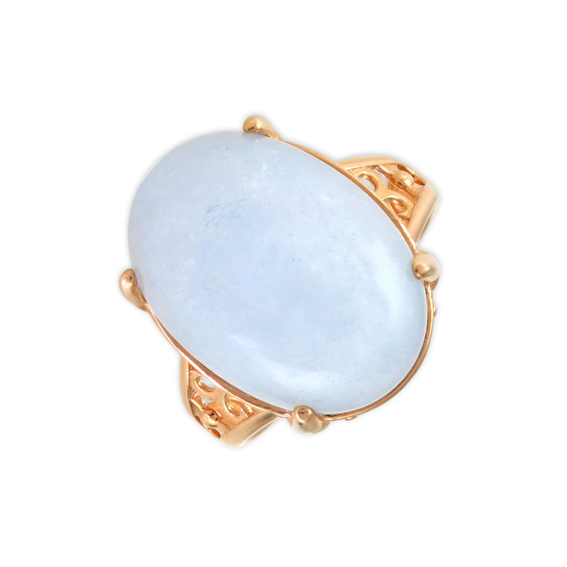 Серебряное кольцо с натуральным аквамарином