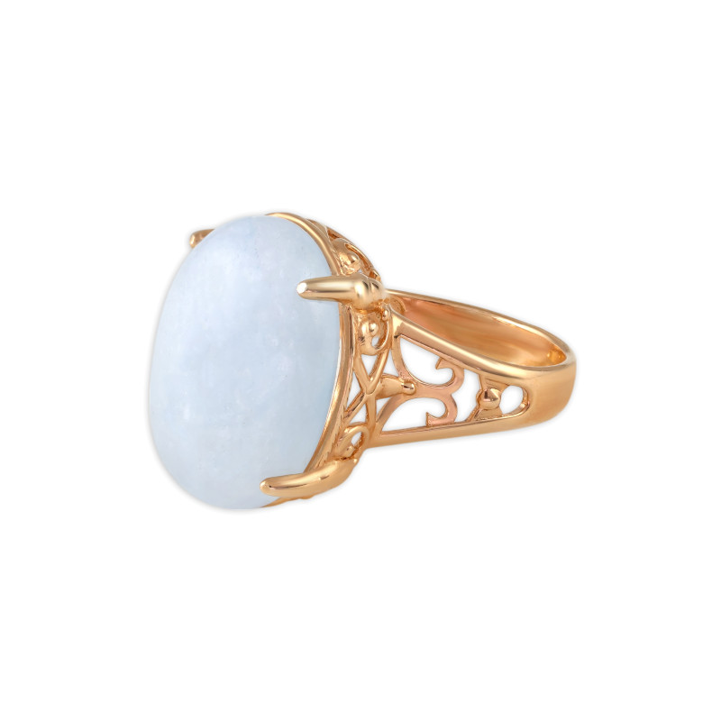 Серебряное кольцо с натуральным аквамарином