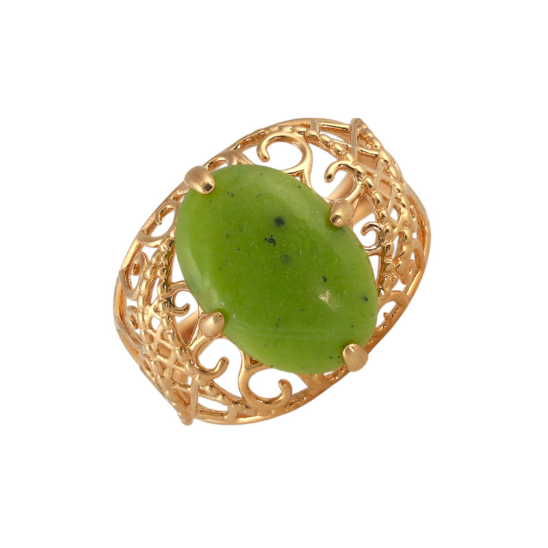 Кольцо из серебра с натуральным нефритом