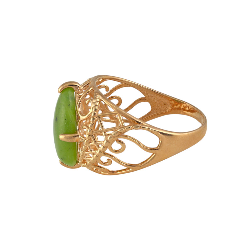 Кольцо из серебра с натуральным нефритом