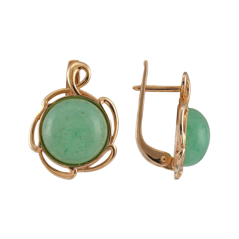 Серебряные серьги с нефритом