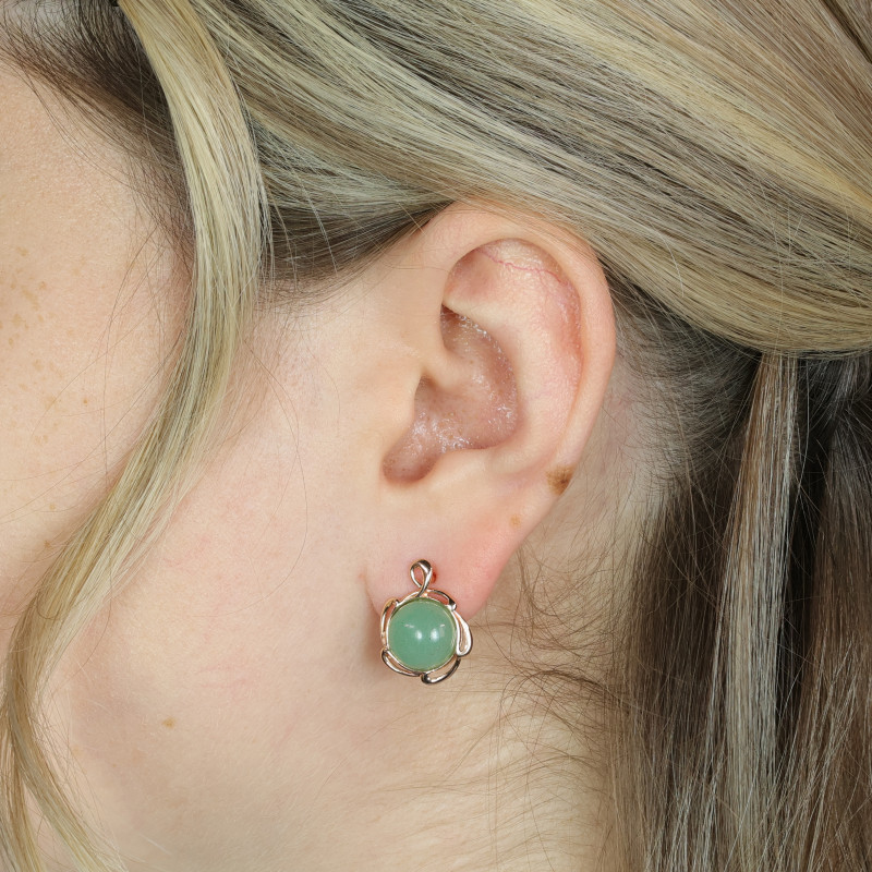 Серебряные серьги с нефритом