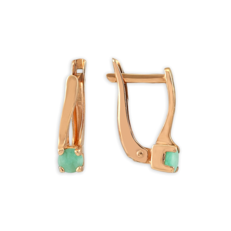 Серьги из серебра с изумрудом