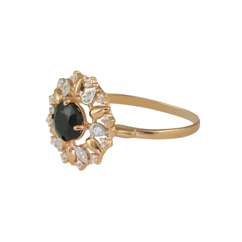 Кольцо из серебра с сапфиром и позолотой