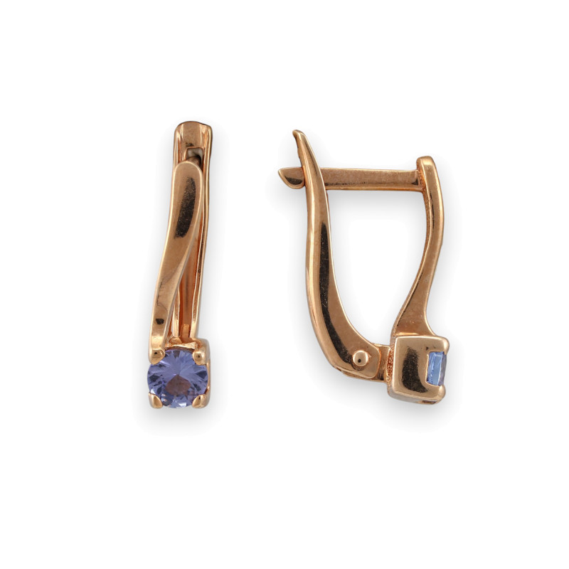 Серебряные серьги с танзанитом 