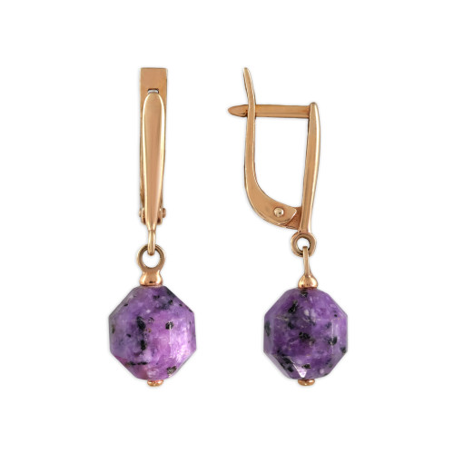 Серьги из серебра с чароитом
