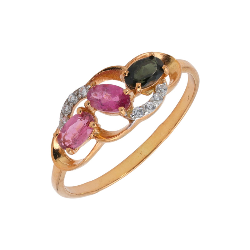 Кольцо из серебра с турмалинами